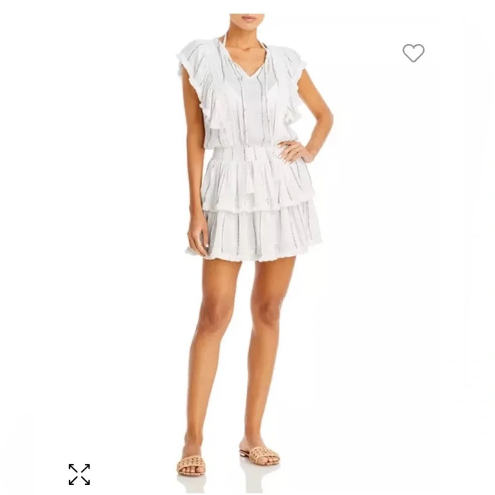 NWT SURF GYPSY Fringe Trim Ruffled Swim Cover Up - Large